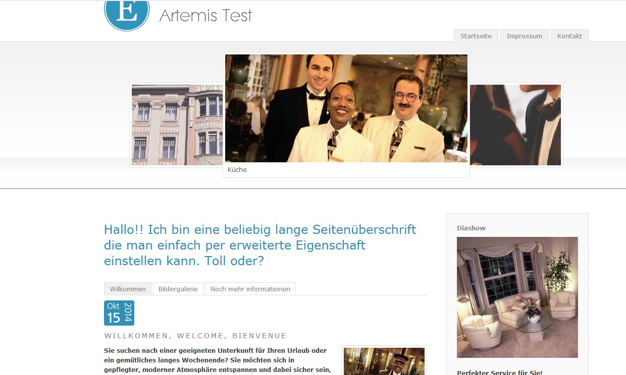 Artemis mit langer Seiten&uuml;berschrift